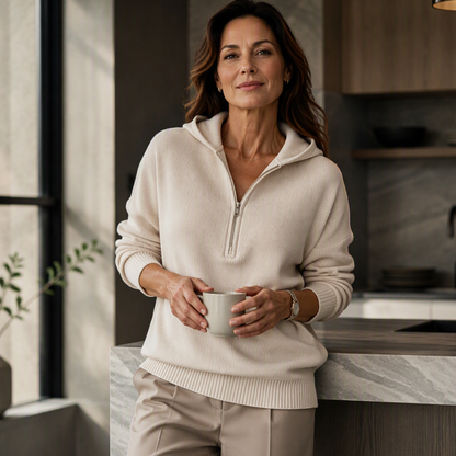 Women's Half Zip Hooded Sweatshirt