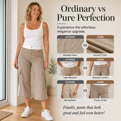 Women's Sporty Side Stripe Capri Cargo Pants