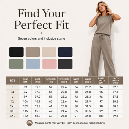 Women's Sleeveless Tank Top & Wide-Leg Pants Set