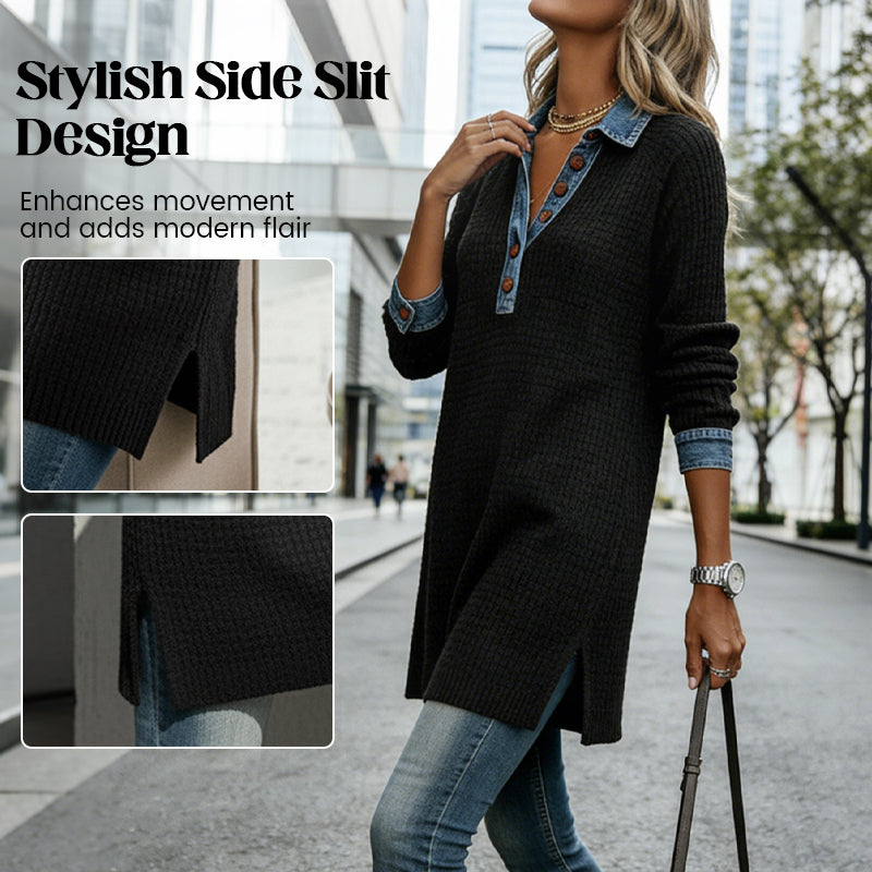 Women's Casual Long Sleeve Collared Dress