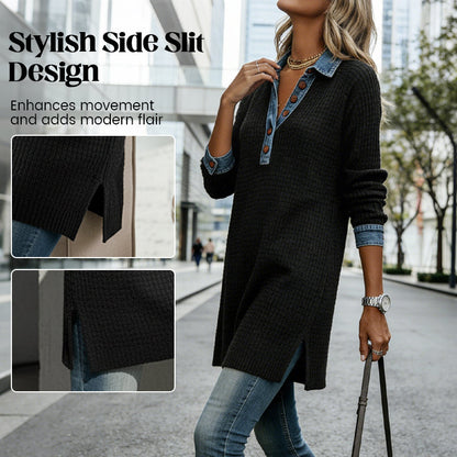 Women's Casual Long Sleeve Collared Dress