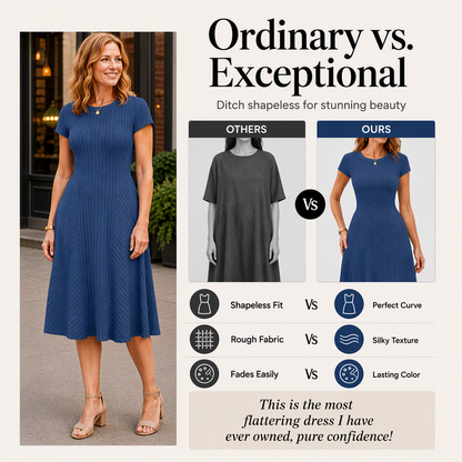 Women's Elegant Brushed Ribbed Knit Dress