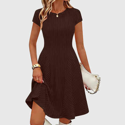 Women's Elegant Brushed Ribbed Knit Dress