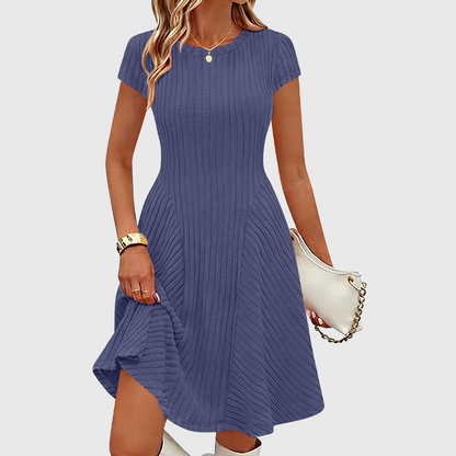 Women's Elegant Brushed Ribbed Knit Dress