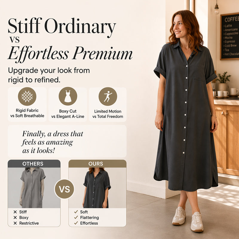 Women's Loose-Fit Button-Down Denim Dress