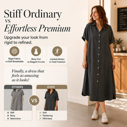 Women's Loose-Fit Button-Down Denim Dress