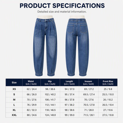 Women's High Waisted Harem Denim Pants