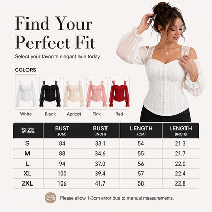 Women's Floral Jacquard Off-Shoulder Corset Top