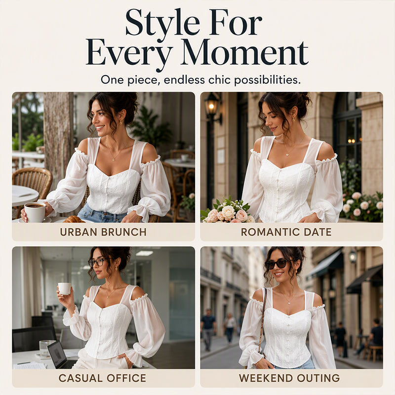 Women's Floral Jacquard Off-Shoulder Corset Top