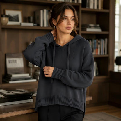 Women's Casual Hooded Knit Sweater