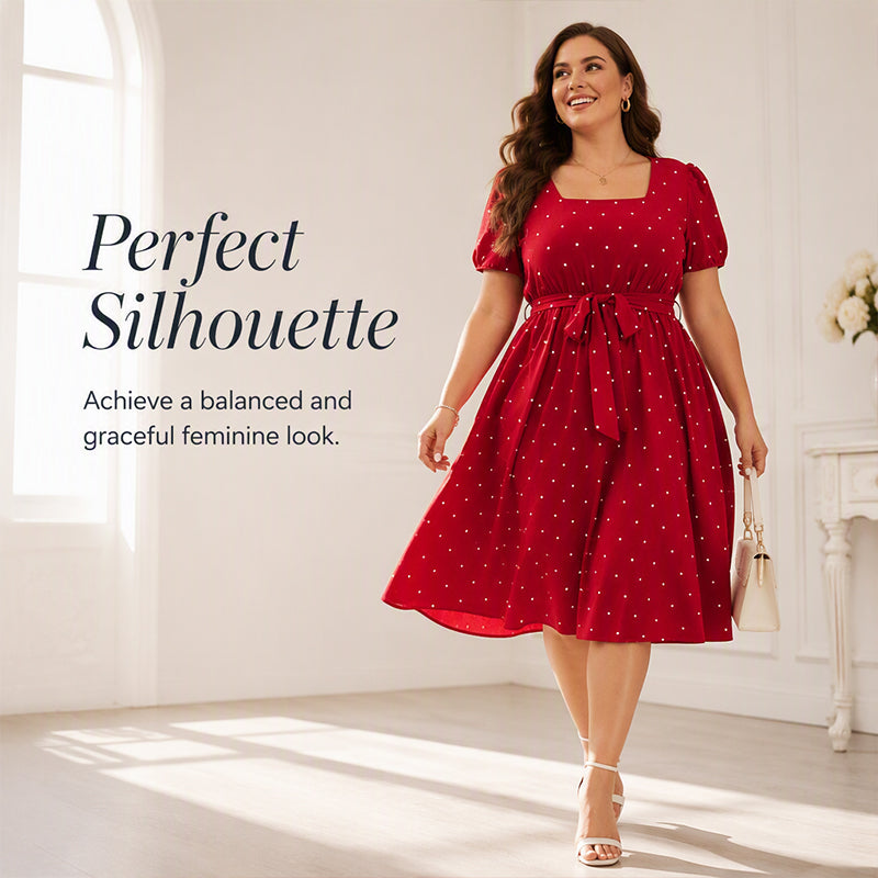 Women's Plus Size Polka Dot Dress 