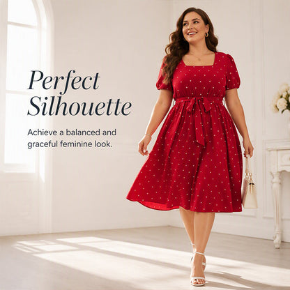 Women's Plus Size Polka Dot Dress 