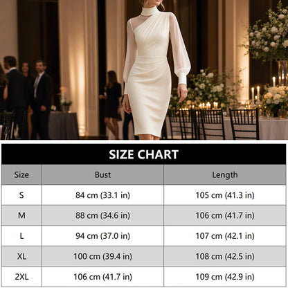 Women's Mock Neck Mesh Bodycon Dress