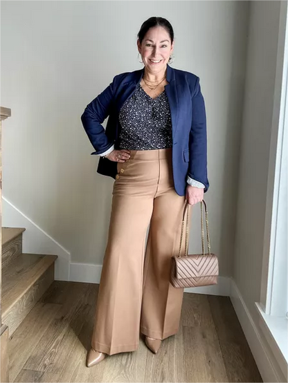 49% OFF TODAY💥Tummy Control Button Wide Leg Pant