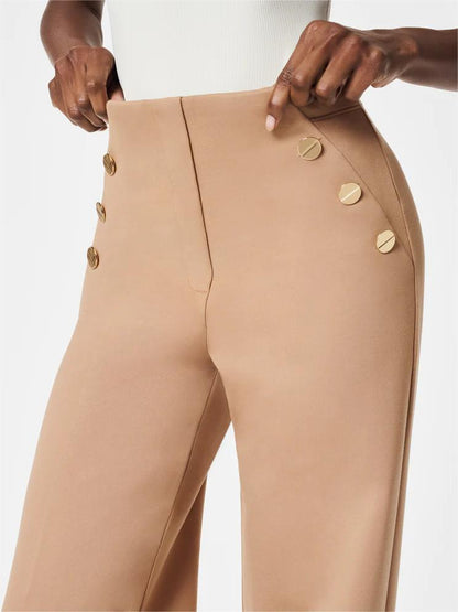 49% OFF TODAY💥Tummy Control Button Wide Leg Pant