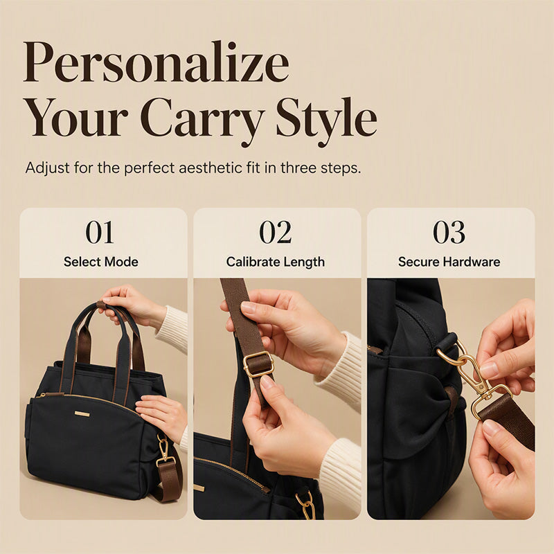 Casual Canvas Tote Bag with Pleated Side Pockets for Women