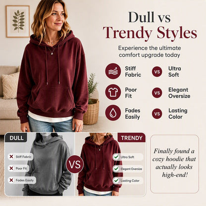 Women's Corduroy Hooded Sweatshirt with Pockets