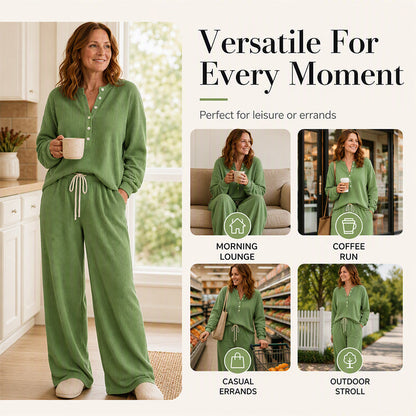 Women's Waffle Knit Lounge Set