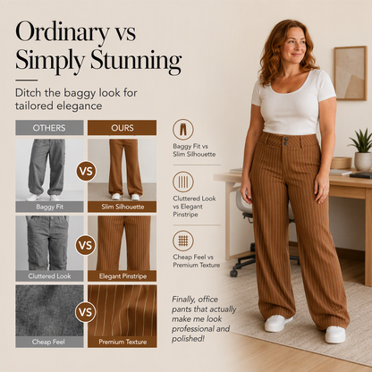 Women's Striped Flared Dress Pants