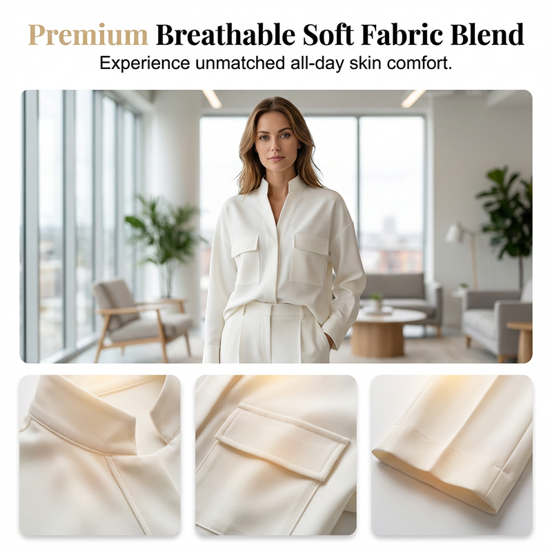 Elegant Long Sleeve Top & Pants Suit Set
