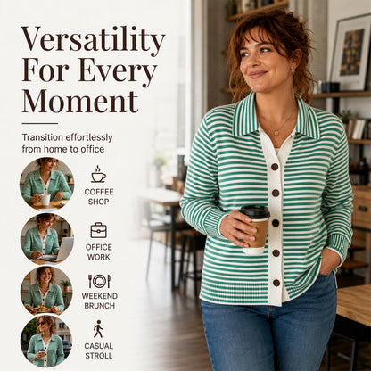 Women's Striped Knit Cardigan