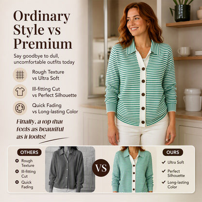 Women's Striped Knit Cardigan