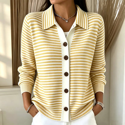 Women's Striped Knit Cardigan