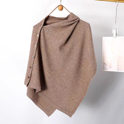 Women's Stylish Side Button Poncho