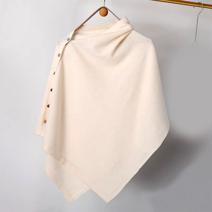 Women's Stylish Side Button Poncho