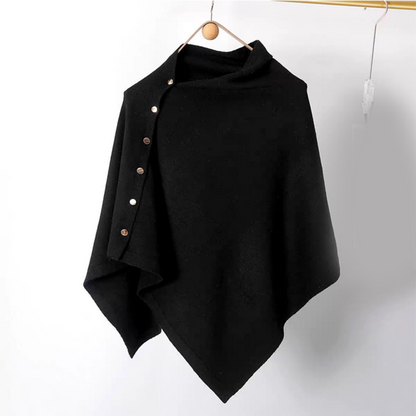 Women's Stylish Side Button Poncho
