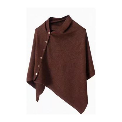 Women's Stylish Side Button Poncho