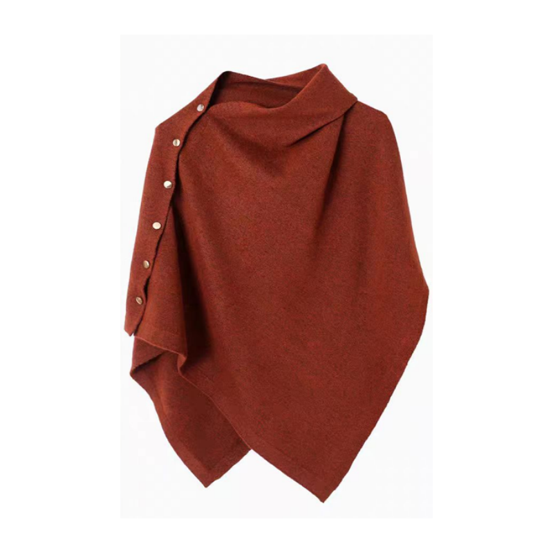 Women's Stylish Side Button Poncho