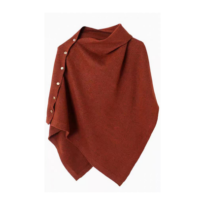 Women's Stylish Side Button Poncho