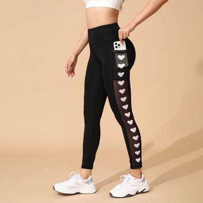 Women's Mesh High Waist Yoga Pants with Pockets