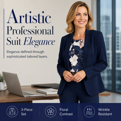 Women's 3-Piece Suit Set Blazer Top & Pants
