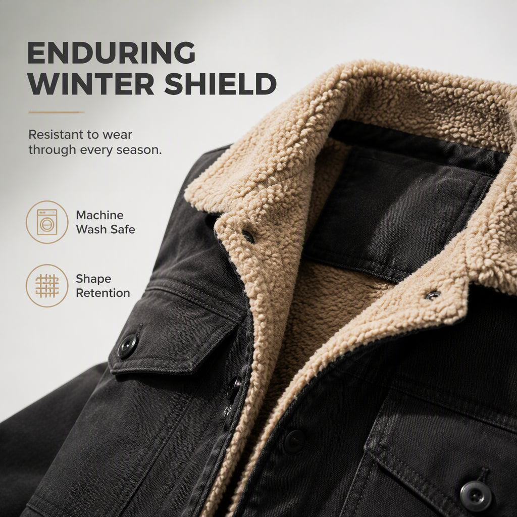Men’s Casual Sherpa Utility Cargo Jacket