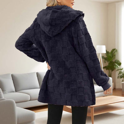 Checkered Fuzzy Cardigan