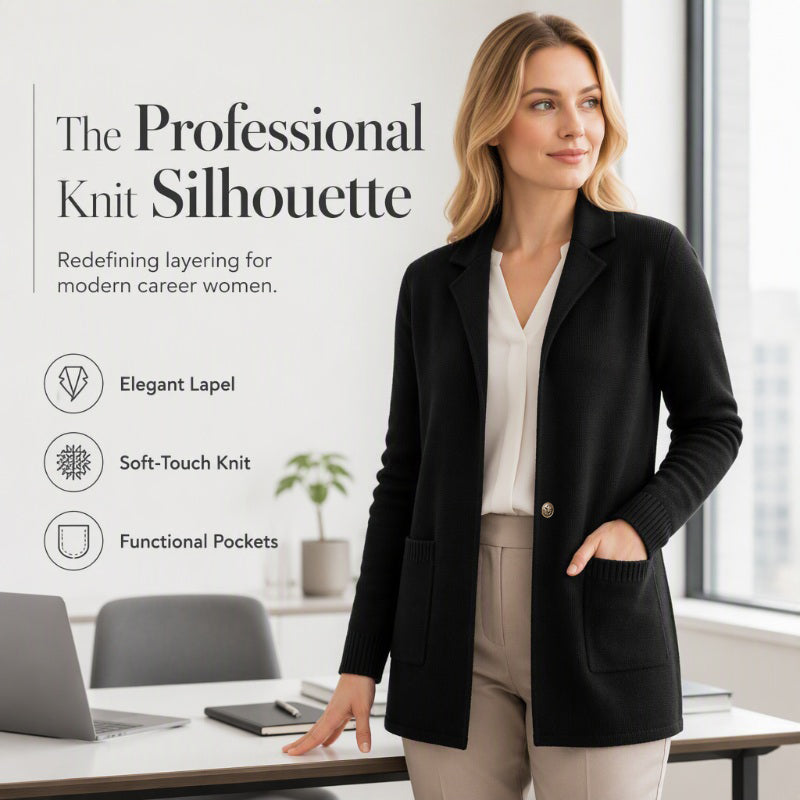 Women's Lapel Collar Knit Cardigan