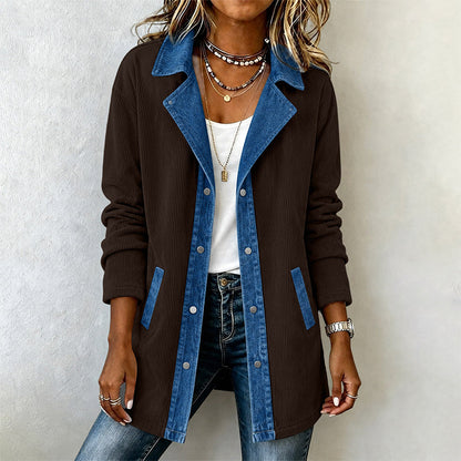 Women's Casual Denim Patchwork Jacket