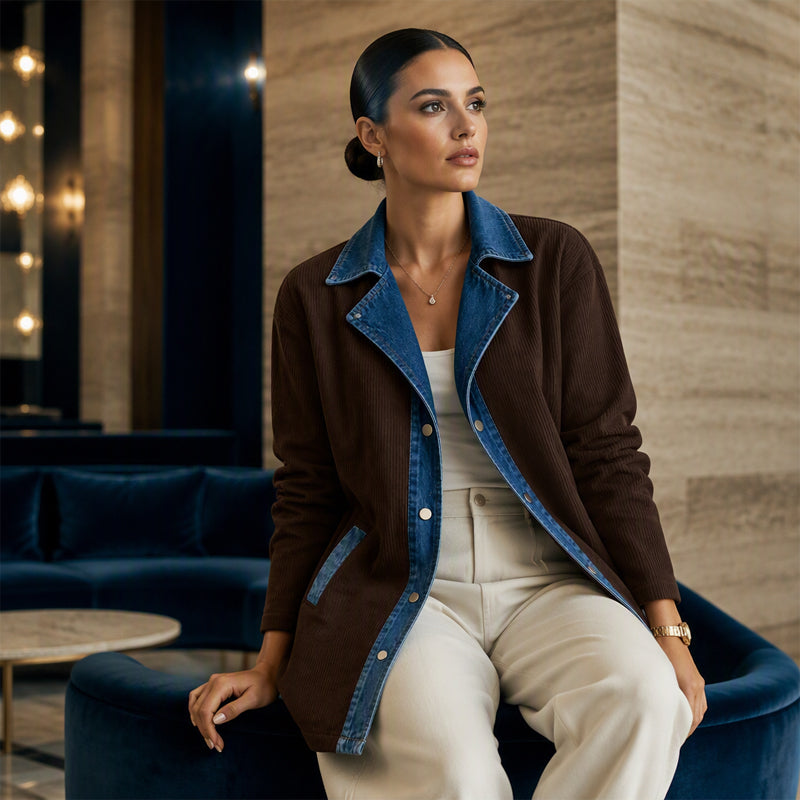 Women's Casual Denim Patchwork Jacket