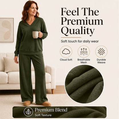Women's Off Shoulder Sweatshirt & Pants Set