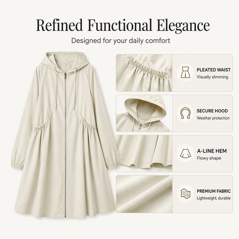Women's Casual Loose Mid-Length Hooded Jacket