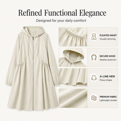 Women's Casual Loose Mid-Length Hooded Jacket