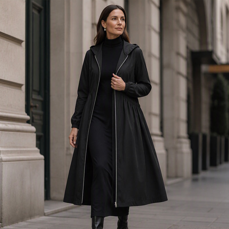 Women's Casual Loose Mid-Length Hooded Jacket
