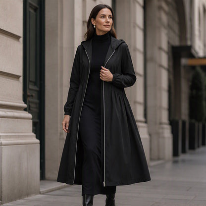 Women's Casual Loose Mid-Length Hooded Jacket