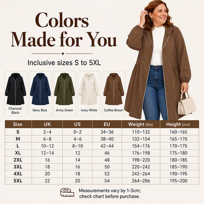 Women's Casual Loose Mid-Length Hooded Jacket