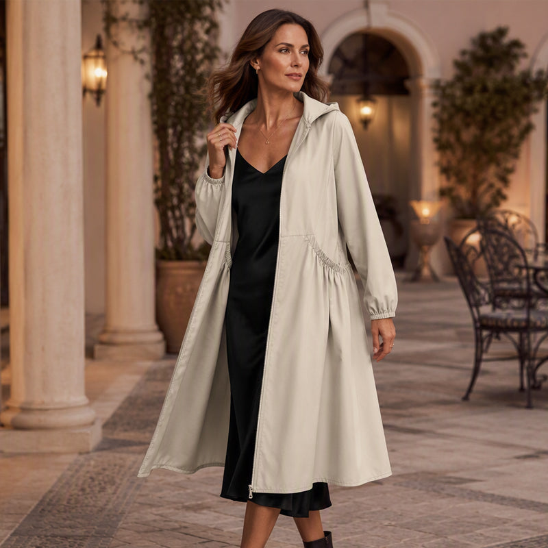 Women's Casual Loose Mid-Length Hooded Jacket