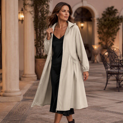 Women's Casual Loose Mid-Length Hooded Jacket