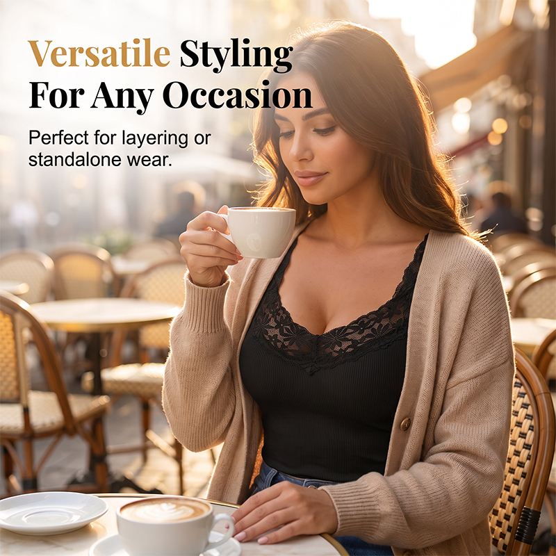 Women's Plus Size Lace Slim Fit Tank Top