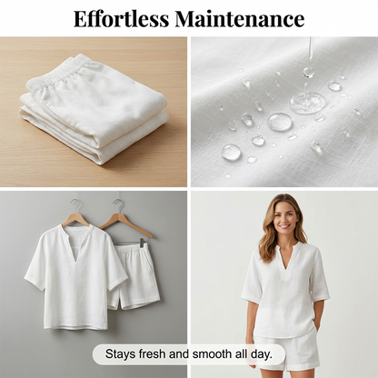 Women's Casual V-Neck Two-Piece Short Set